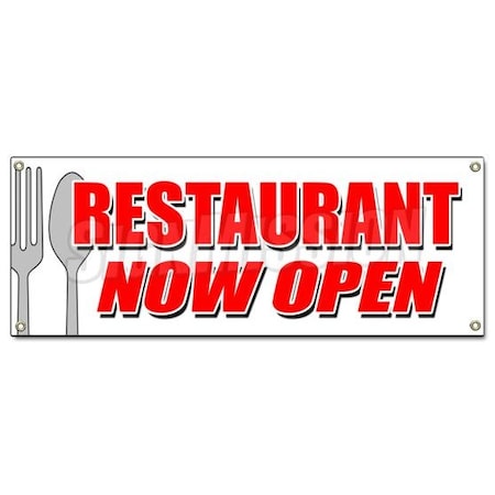 Signmission RESTAURANT NOW OPEN BANNER SIGN grand opening new management happy hour B-Restaurant Now Open